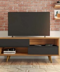 Rack Bancada NT 1180 Larg.1.35m Freijó/Preto para TV até 50" - Notável