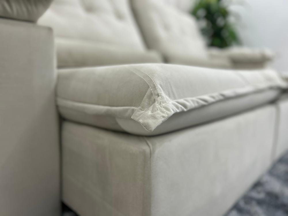 Sofá Retrátil Reclinável Las Vegas 2.30m - Bege Veludão - Imagem 7