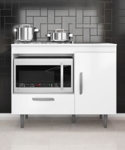 Balcão Alecrim Para Cooktop 4 Bocas 1 porta 1 gaveta – branco