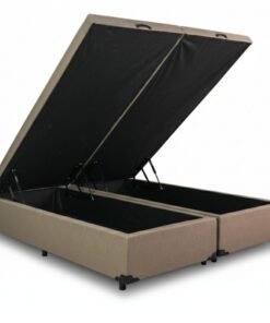 Base Box Baú Queen Bipartido Eli Milão 158x198x42 Korino Bege Blindado Nature
