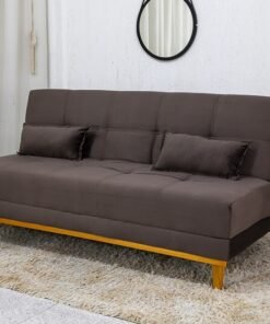 Sofá Cama Madrid Veludo Marrom 2263 Larg. 1.80m - Molas Bonnel