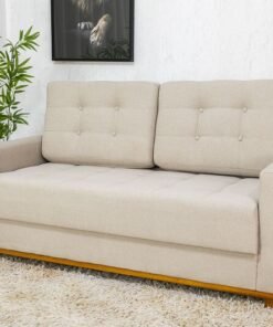 Sofá 3 lugares Living Áustria Linho Bege A57 Larg. 1.70m