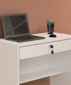 Escrivaninha Andorinha 1 Gaveta Com Chave - Branca