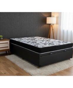 Baú Casal Korino+ Colchão Casal Santé D33 138x188x57 Nosso Sonho | Suporta até 240kg