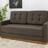 Sofá 3 lugares Living Áustria Veludo Marrom A17 Larg. 1.70m