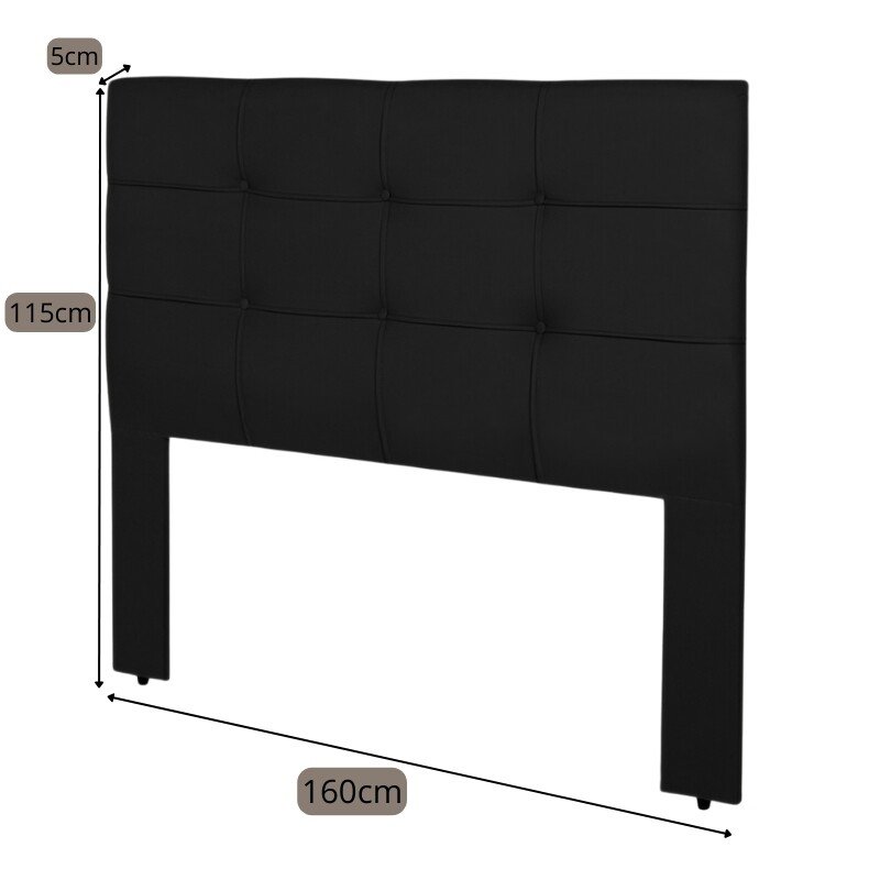 Cabeceira Cama Box Queen 1.60 Eslovênia Veludo Preto - Imagem 3