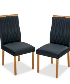 2  Cadeiras Genova Veludo Preto 504 - Art Assentos