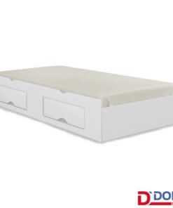 Cama Auxiliar Solteiro 2 Gavetas Branca 93x188x33 - D Doro
