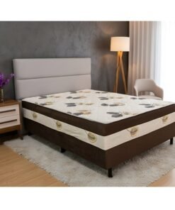 Cama Box Casal Ortopédica Marrom 138x188x60 - Nosso Sonho | Suporta até 250kg