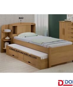 Cama Solteiro Milênio Cinamomo Cabeceira C/ Baú Larg. 1.30m - D Doro