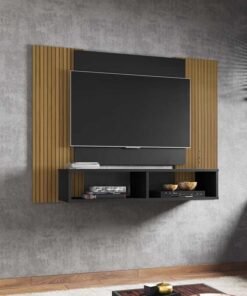 Painel Navi Larg. 1.20m Preto Ripado para TV até 47" - Bechara