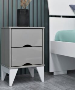 Mesa de Cabeceira Twister 2 Gavetas Tcil - Off White