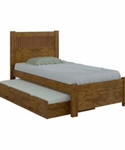 Cama Solteiro Primícia Ripado + Cama Auxiliar Solteiro 2 Gavetas Ypê D Doro