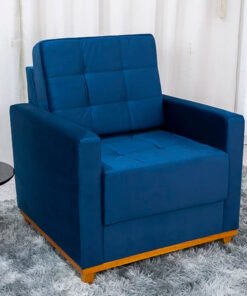Poltrona Áustria Veludo Azul A16