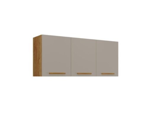 Armário de Cozinha Aéreo New Valência Triplo 1,20m - Cinamomo/Off White - Imagem 2