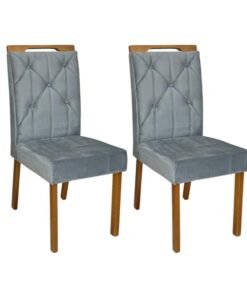 Conjunto Cadeiras Jasmim 2 unidades - Cinamomo/Cinza