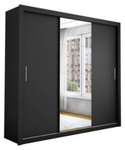 Guarda-Roupa Dubai Plus c/ espelho 3 Portas e 3 Gavetas - Preto