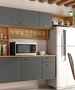 Cozinha Suspensa Manu - Freijó/Grafite