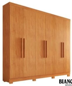 Guarda-Roupa Casal Sergipe Larg. 1.80m 6 Portas Nature 100% MDF C/Pés Bianchi