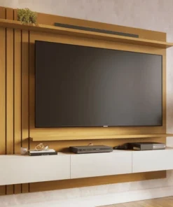 Home Suspenso 1,80m Juriti Naturale/Off White Matte para TV até 70" - Colibri