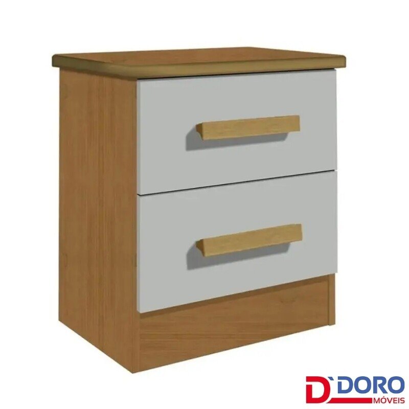 Mesa de Cabeceira New Athos Cinamomo/Off 2 Gavetas Larg. 0.50m - D Doro