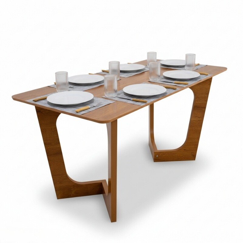 Mesa de Jantar Dubai Tampo Londres 160x80 Cinamomo 100% MDF - Cel Móveis - Imagem 3