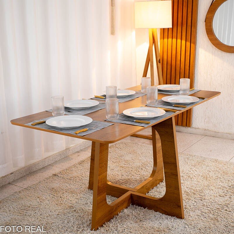 Mesa de Jantar Dubai Tampo Londres 160x80 Cinamomo 100% MDF - Cel Móveis - Imagem 2