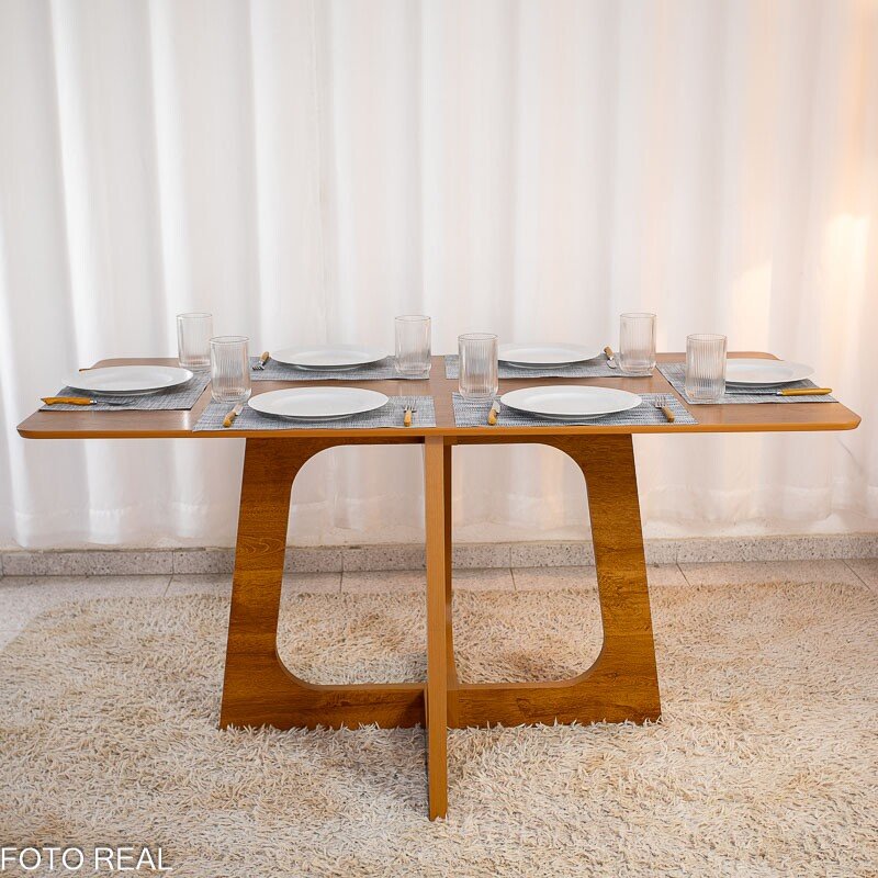 Mesa de Jantar Dubai Tampo Londres 160x80 Cinamomo 100% MDF - Cel Móveis - Imagem 7
