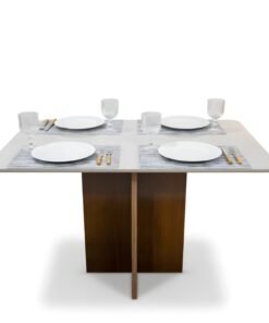 Mesa de Jantar Moscou 120x80 Vidro Off/Base Cinamomo - Minas Plac