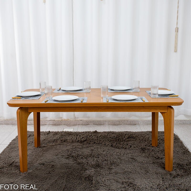 Mesa de Jantar Londrina 180x90 Cinamomo Rufato + 6 Cad. Isabela Linho Bege 01 Madeira - KM Decor - Imagem 10