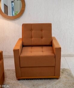 Poltrona Áustria Veludo Terracota A62