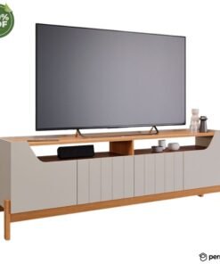 Rack Bancada Moema Larg. 1.85m Off/Cinamomo 100% MDF para TV até 70" - Permóbili