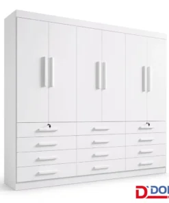 Guarda-Roupa Mônaco 6 portas e 12 gavetas - Branco