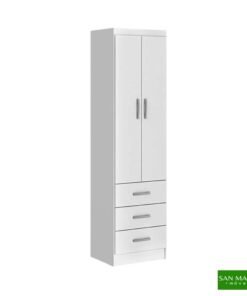 Roupeiro Texas Larg. 0.47m Branco 2 Portas 3 Gavetas - San Marino