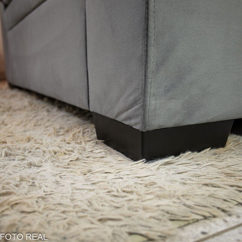 Sofá 3 e 2 lugares França com Puff Veludo Cinza A15 Larg. 1.86m - Imagem 8