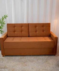Sofá 3 lugares Living Áustria Veludo Terracota A62 Larg. 1.70m