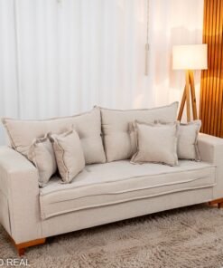 Sofá 3 Portugal Lug. 2.00m Linho Bege 24