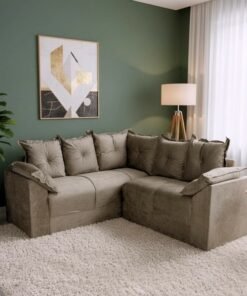 Sofá Canto Michelle Veludinho Capuccino 630