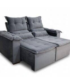 Sofá Retrátil Reclinável Nicole 1.80m Veludo Grafite A15