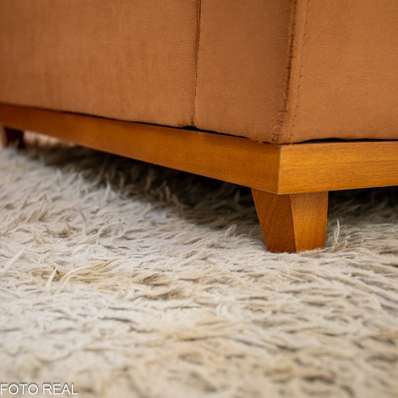 Sofá Áustria 3 Lugares + Poltrona Áustria Veludo Terracota A62 - Imagem 9