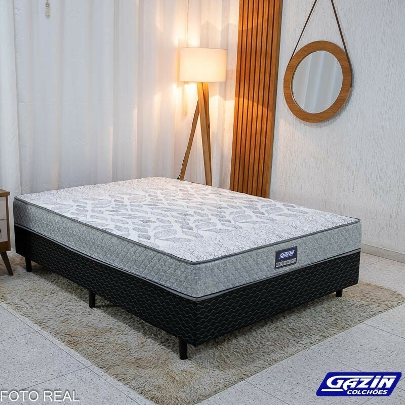 Unibox Casal Supreme Natural D28 138x188x53 Cinza - Gazin | Suporta até 320kg