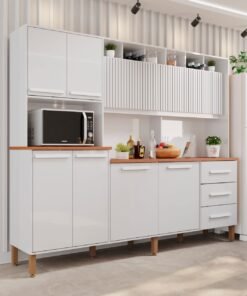 Kit Cozinha Angelina Prime Frisada 9P3G Branco Imop