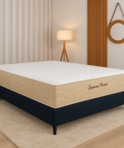 Colchão Casal Supreme Pocket (molas ensacadas) + Base Box Corino  – INOVAFLEX