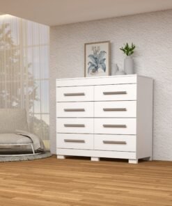 COMODA NALU 8 GAVETAS 100%MDF BRANCO