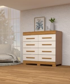 COMODA NALU 8 GAVETAS 100%MDF CINAMONO/OFF