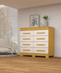 COMODA NALU 8 GAVETAS 100%MDF NATURE/OFF