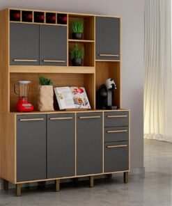 Armário de Cozinha Granada Cinamomo/graffite Larg. 1.46m Valdemoveis