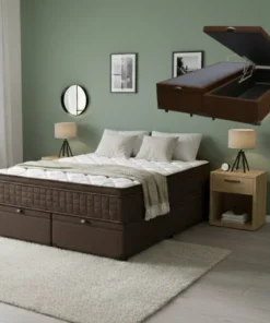 Colchão Queen Star One (ortopédico) + Base Baú (blindada) Corino – ANJOS COLCHÕES