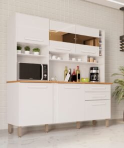 Armário Kit de Cozinha Alexia 6 Portas 2 Gavetas branco