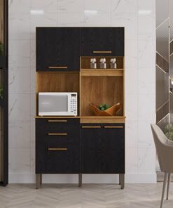 Kit Cozinha Dubai 5P2G Cinamomo.Preto Salleto